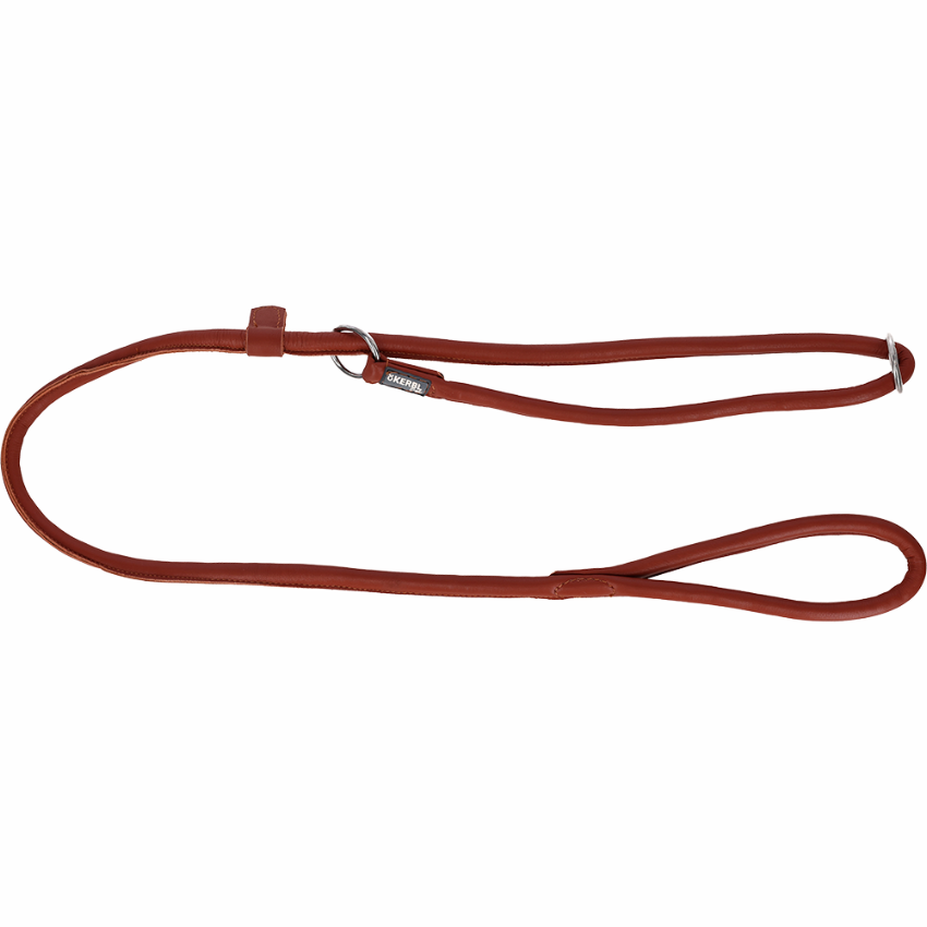Hundeline Roma Slip rund læder - Cognac brun