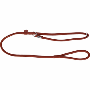 Hundeline Roma Slip rund læder - Cognac brun