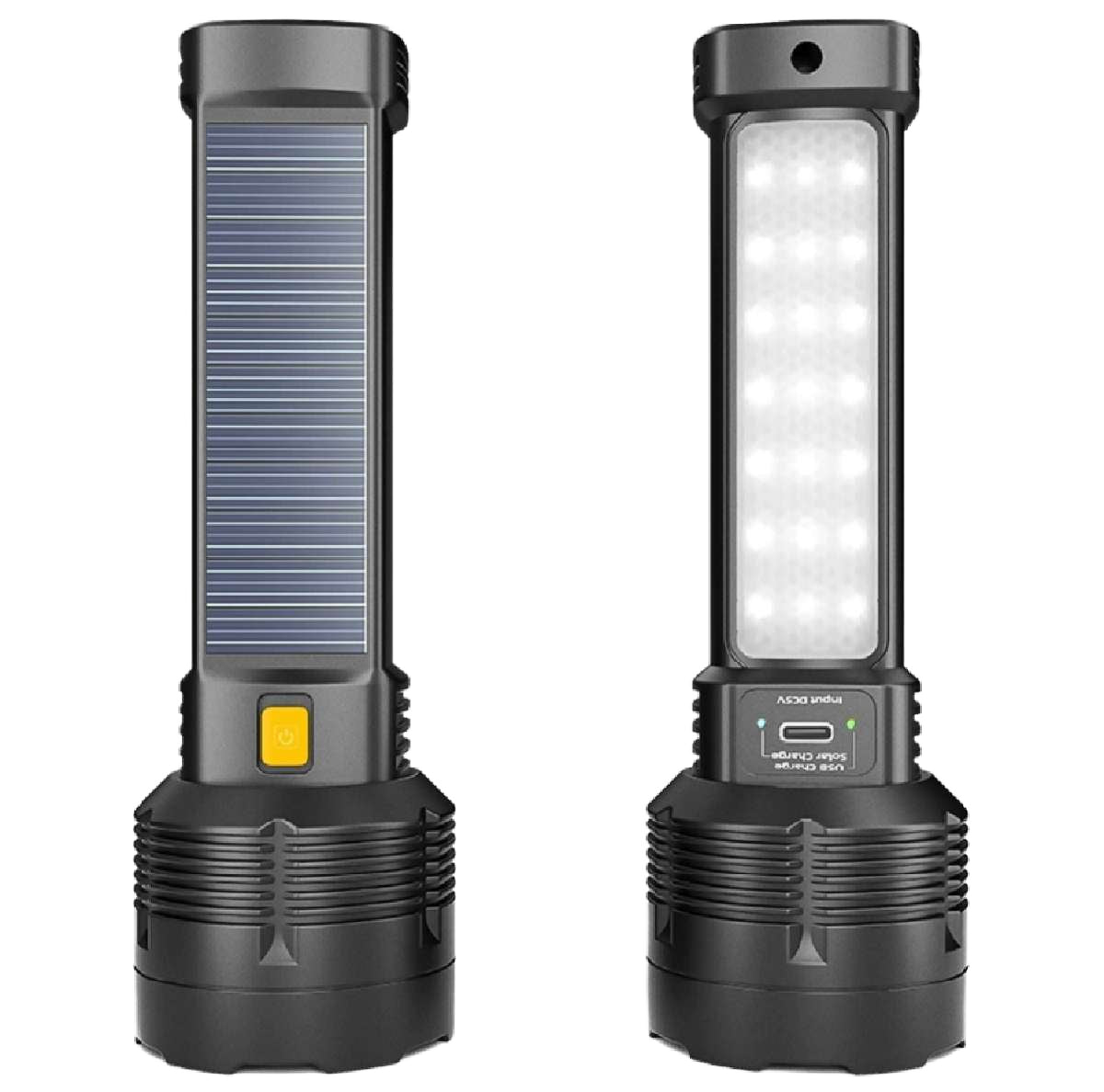 Lommelygte med solpanel