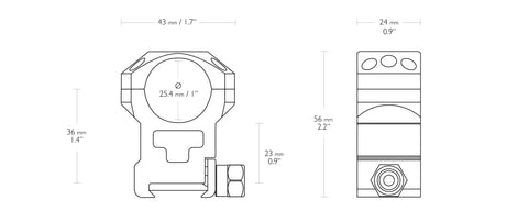 Tactical ring mounts 1''