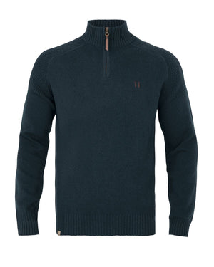 Vincent merino pullover med halv lynlås - Dark navy - Härkila