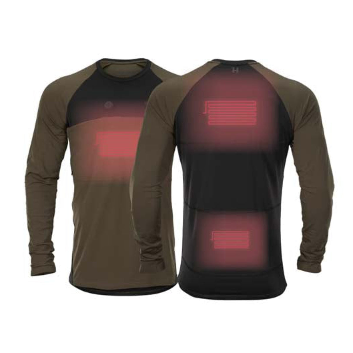 Härkila Heat USB-C L/S t-shirt - Willow green/Black - Härkila