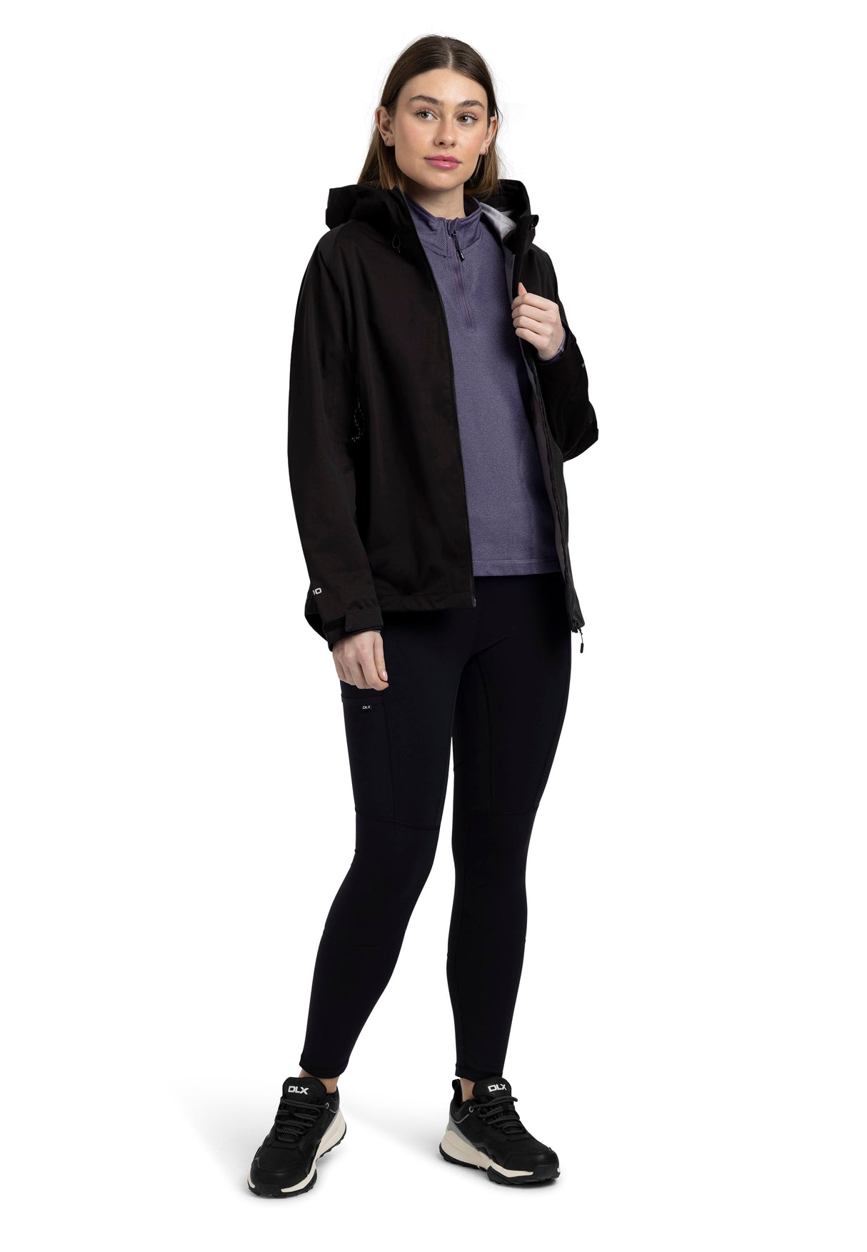 Justine- Female Dlx Rainwear - Black - Trespass