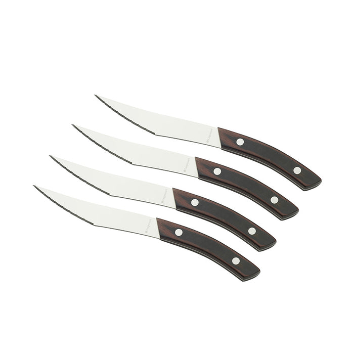 Legnoart NAPOLI Pizza og steakknive sæt 4 stk - Mørkt håndtag