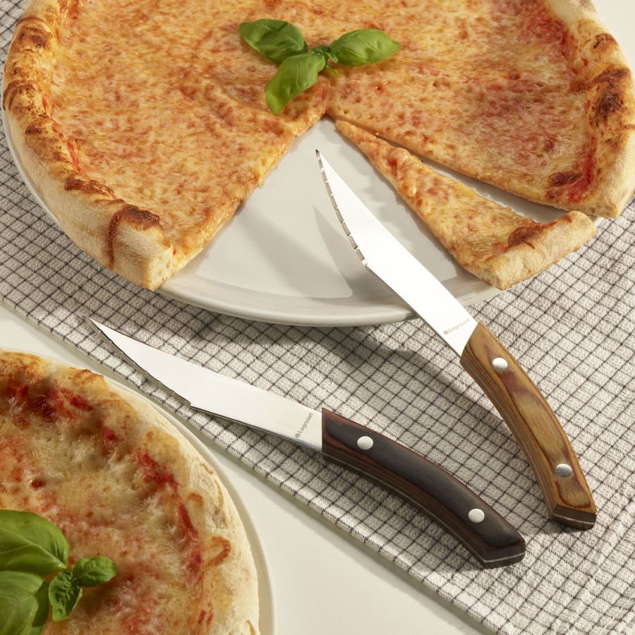 Legnoart NAPOLI Pizza og steakknive sæt 4 stk - Mørkt håndtag