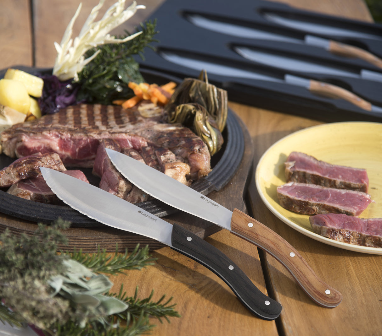 Legnoart TOMAHAWK Steakknive sæt - 4 stk - lyst skaft