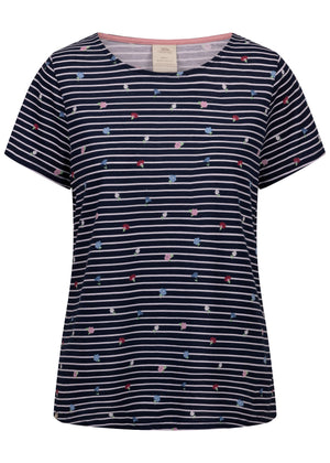 Myla - Navy Floral Stripe - Trespass