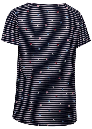 Myla - Navy Floral Stripe - Trespass