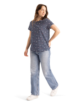 Myla - Navy Floral Stripe - Trespass