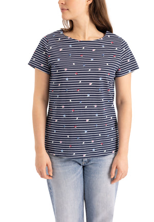 Myla - Navy Floral Stripe - Trespass