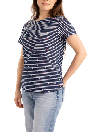 Myla - Navy Floral Stripe - Trespass