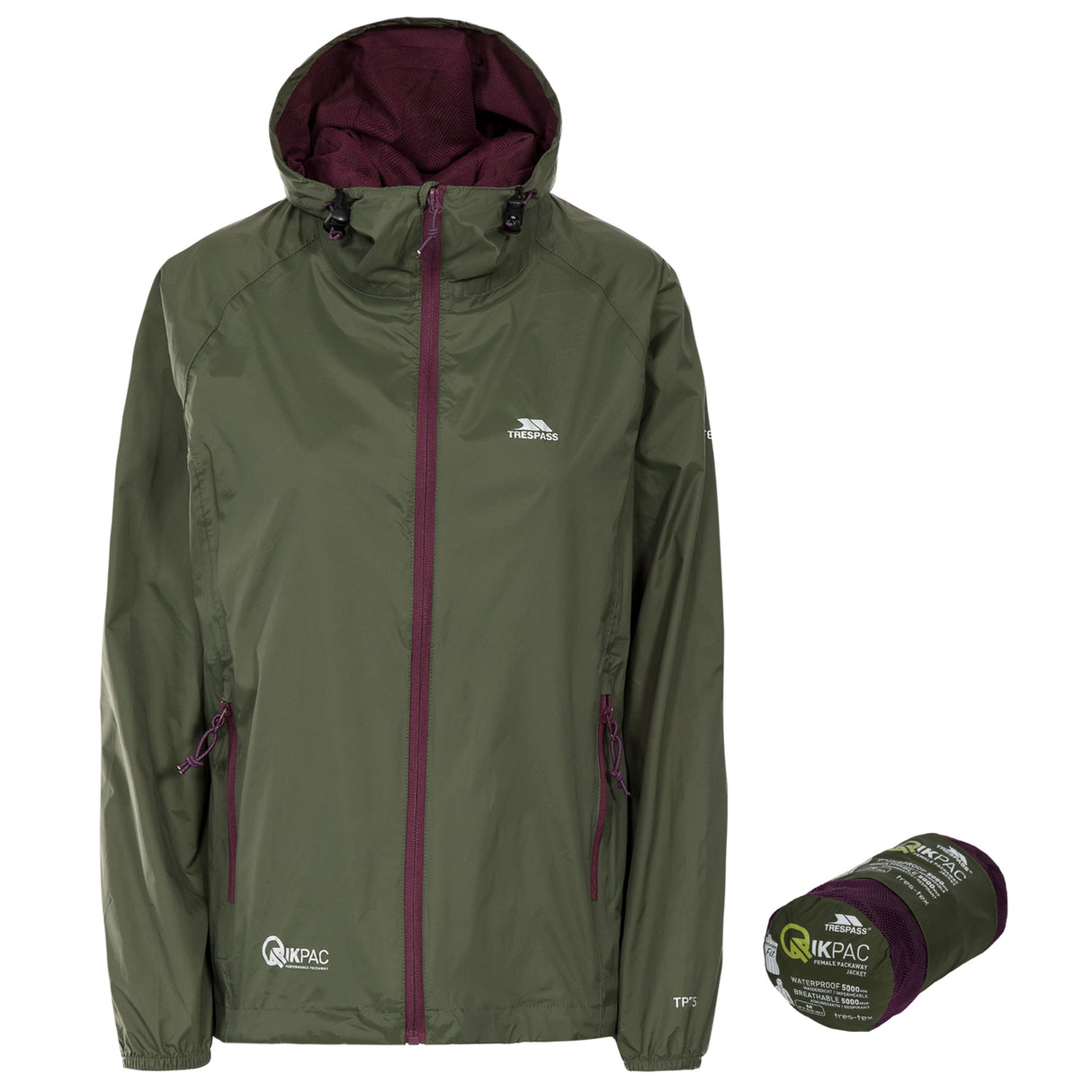 Qikpac Female Jkt - Moss - Trespass