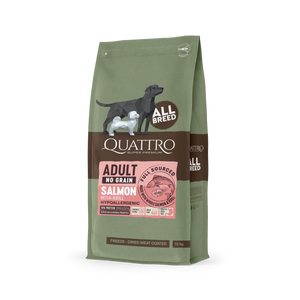 Quattro Super Premium No Grain All Breed Adult, Salmon & Krill 12kg — 2 sække