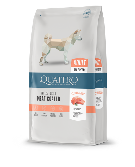 Quattro Super Premium All Breed Adult, Extra Salmon 12kg — 2 sække