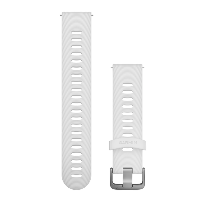 Quick Release remme (20 mm), Hvid silikonerem, rustfrit stål hardware 1