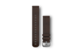 Quick Release remme (20 mm), Mørkebrunt læder, sølv hardware 1