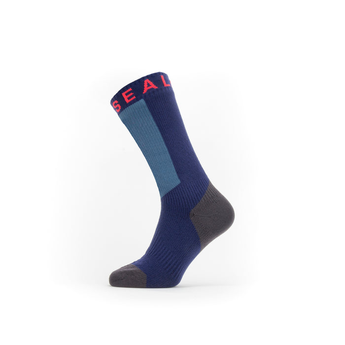 Scoulton WP Warm Wt. Mid Sock w. Hydrost - Sealskinz - Navy Blue/Grey/Red