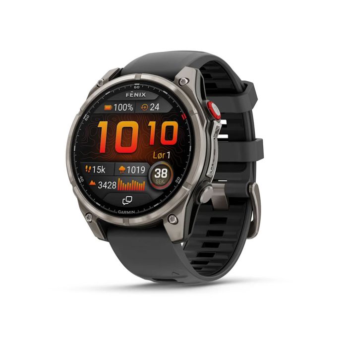 fēnix® 8 Pro – 47 mm, AMOLED, Sapphire, titanium med silikonerem i Graphite/sort 1