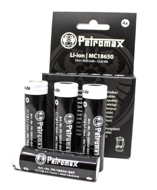 Genopladelige Li-ion-batterier 18650 (4-pak) - Petromax