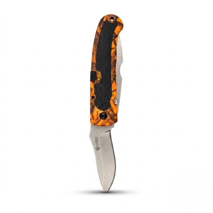 Orange camo kniv 2 blade - Kyros