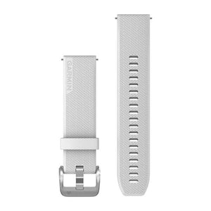 Quick Release remme (20 mm), Hvid, poleret sølv hardware