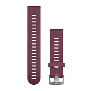 Quick Release remme (20 mm), Berry silikonerem, rustfrit stål hardware