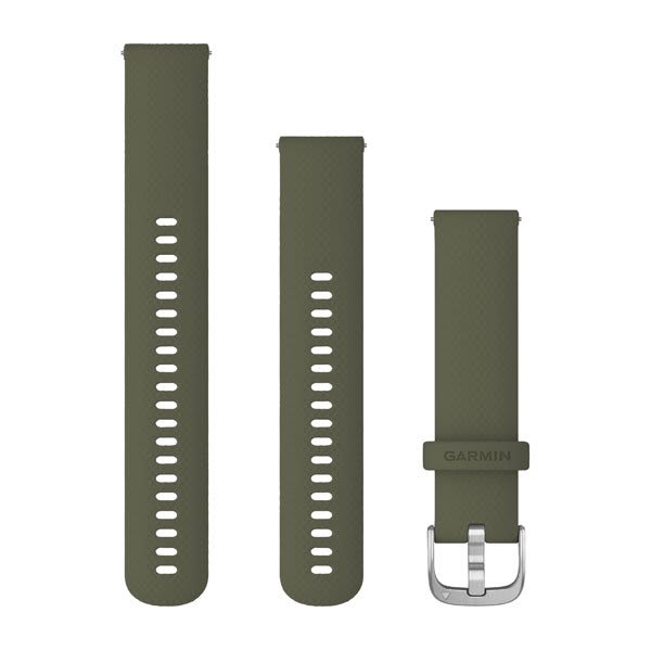 Quick Release remme (20 mm), Moss, sølv hardware