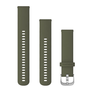 Quick Release remme (20 mm), Moss, sølv hardware