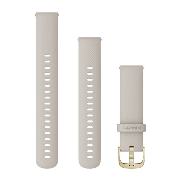Quick Release remme (18 mm), Lys sand silikone, lys guld hardware