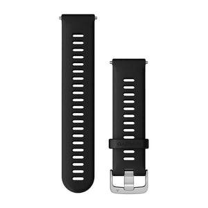 Quick Release remme (22 mm), Sort, sølv hardware