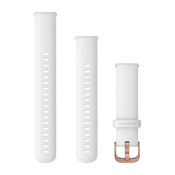 Quick Release remme (18 mm), Hvid, rosaguld hardware