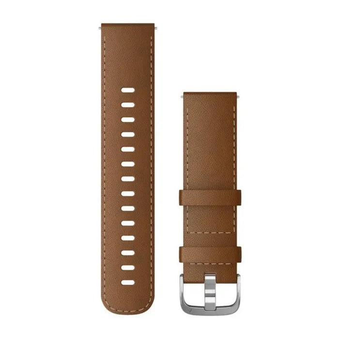 Quick Release remme (20 mm), Tan italiensk læder, sølv hardware 3