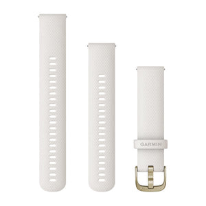 Quick Release remme (20 mm), Hvid, poleret sølv hardware 3