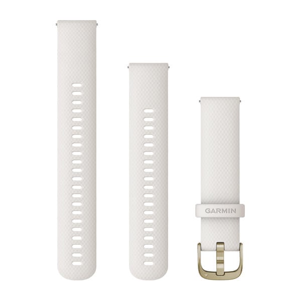 Quick Release remme (20 mm), Hvid, poleret sølv hardware 3