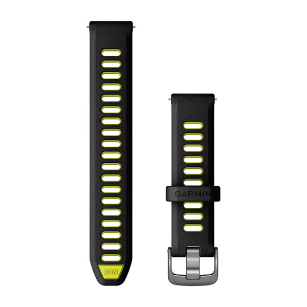 Quick Release remme (18 mm), Sort/Amp Yellow silikone, Slate hardware