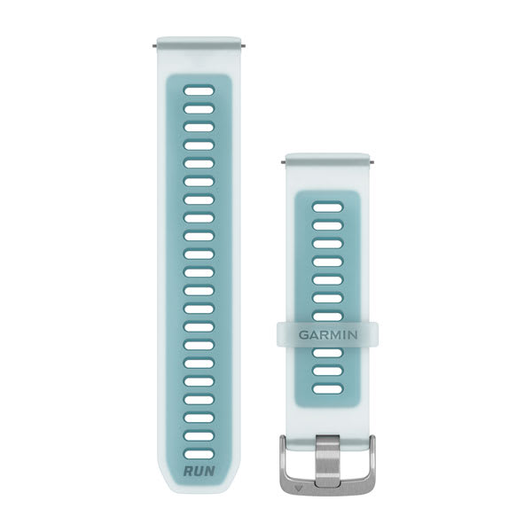 Quick Release remme (22 mm), Gennemskinnelig Whitestone/Turkis med sølv hardware