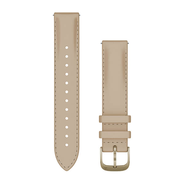 Quick Release remme (18 mm), Lys sand læder, Cream Gold hardware