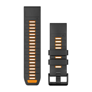 QuickFit® 26 remme, Graphite/Spark Orange silikone