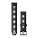 Quick Release remme (20 mm), Sort læder, Brushed Slate hardware 2