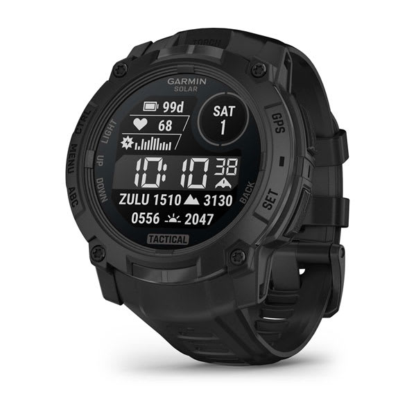 Instinct® 3 – 50 mm, Solar, Tactical Edition, Sort med sort rem