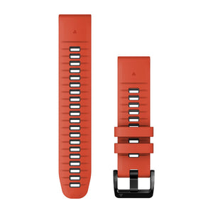 Quickfit 22 mm urremme, Flame Red/Graphite silikone