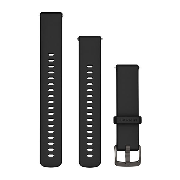 Quick Release remme (18 mm), Sort silikone, Slate hardware