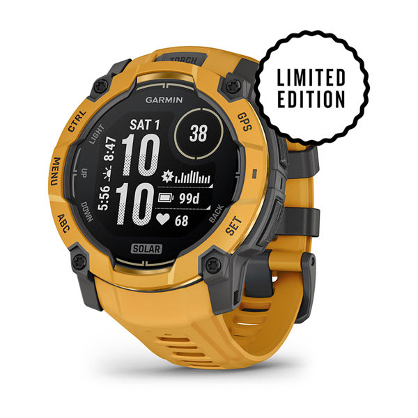 Instinct® 3 – 50 mm, Solar, Sunburst med Sunburst/Grey rem