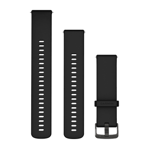 Quick Release-remme (22 mm), Sort med Slate Grey hardware