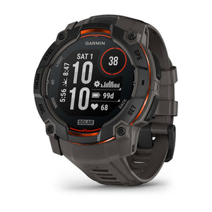 Instinct® 3 – 50 mm, Solar, Sort med Charcoal rem