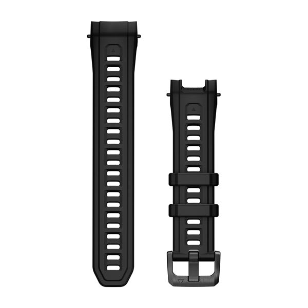 22 mm remme (Instinct® 3 - 45 mm/Instinct Crossover AMOLED), Sort silikone med metalspænde