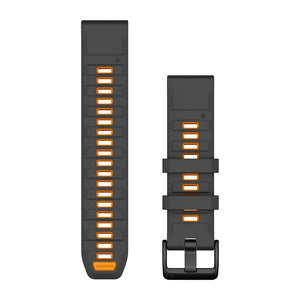 QuickFit® 22 remme, Graphite/Spark Orange silikone