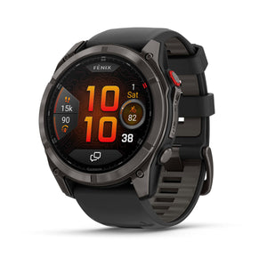 fēnix® 8 Pro – 51 mm, AMOLED, Sapphire, Carbon Grey DLC-titanium med sort/Pebble Grey silikonerem