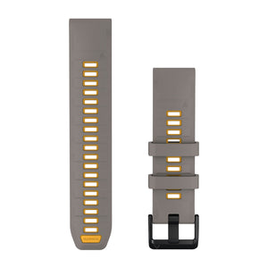QuickFit® 22 mm urrem, Silver Gray/Yellow Flare silikone