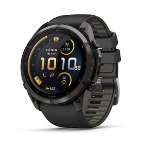 fēnix® 9 Pro – inReach, 51 mm, AMOLED, Sapphire, Carbon Grey DLC-titanium med Black/Pebble Grey silikonerem